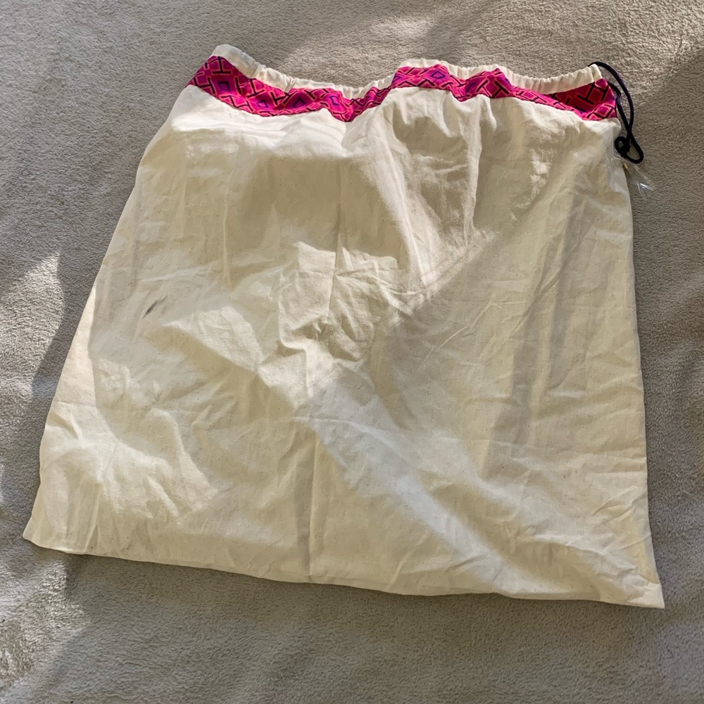 TORY BURCH Dustbag Dust Bag Cover Off-White Cotton w Gold Tone Charm